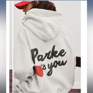 Parke Loves You Grey Hoodie Sweatshirt L/XL